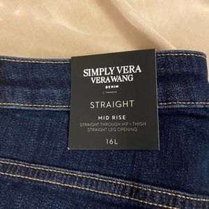 NWT - Size 16L - Straight Mid Rise - Simply Vera